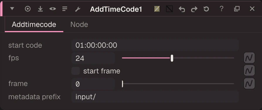 AddTimeCode properties