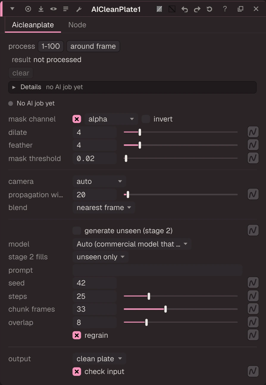 AICleanPlate properties