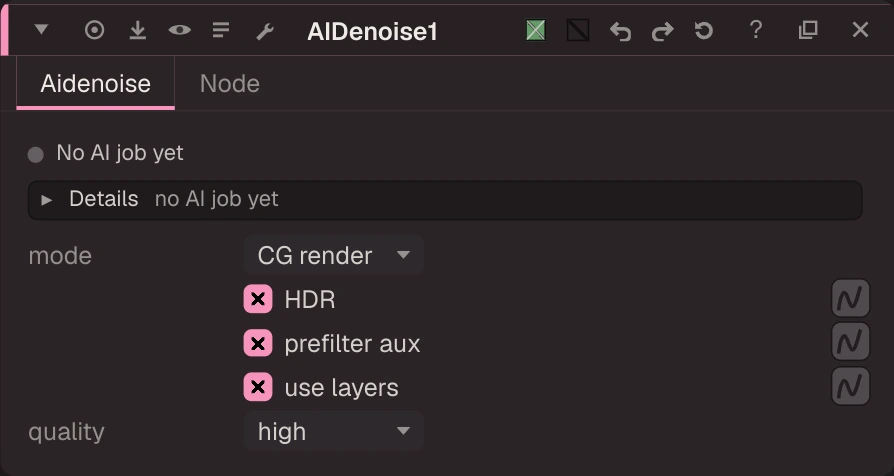AIDenoise properties