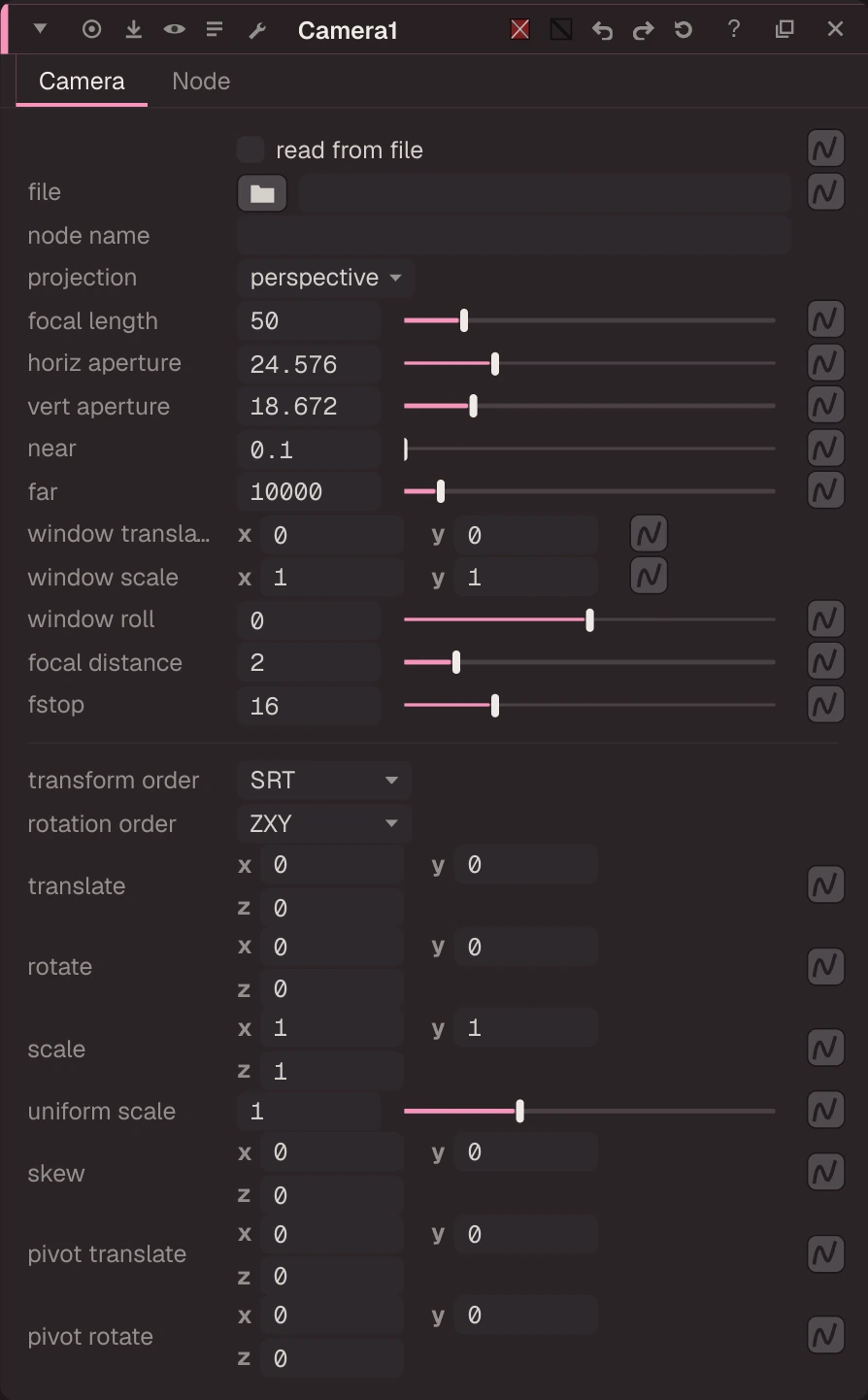 Camera properties