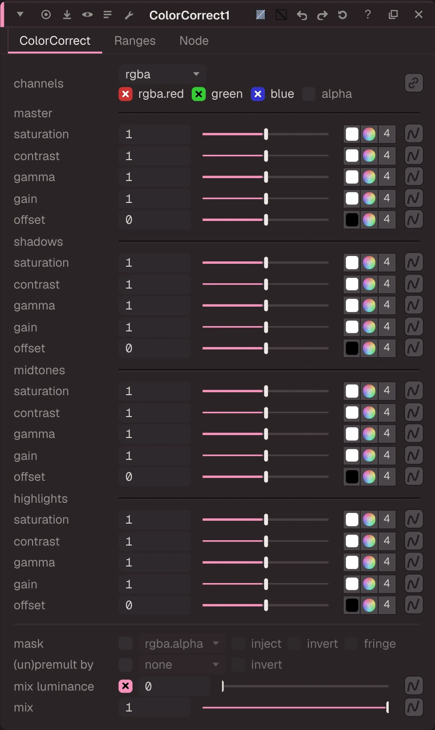 ColorCorrect properties