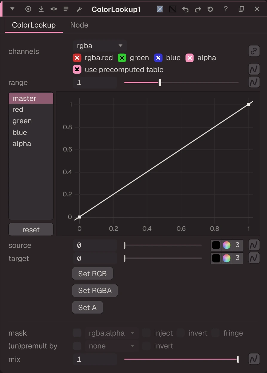 ColorLookup properties