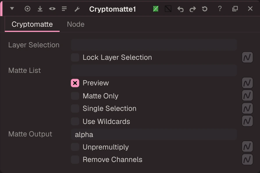 Cryptomatte properties