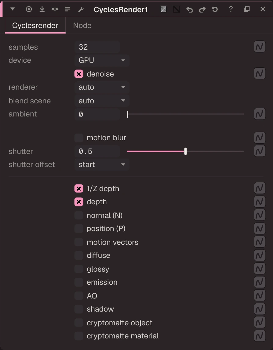 CyclesRender properties