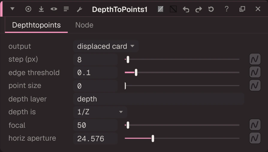 DepthToPoints properties