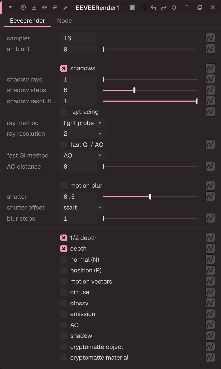 EEVEERender properties