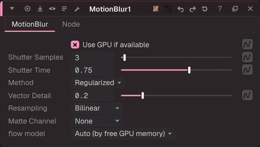 MotionBlur properties