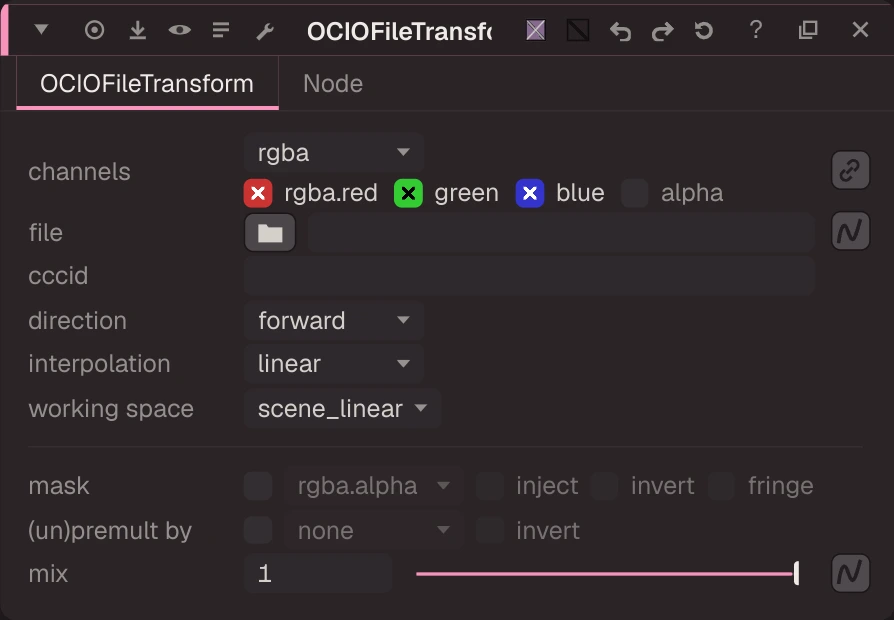 OCIOFileTransform properties