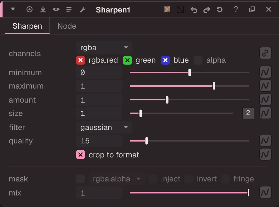 Sharpen properties