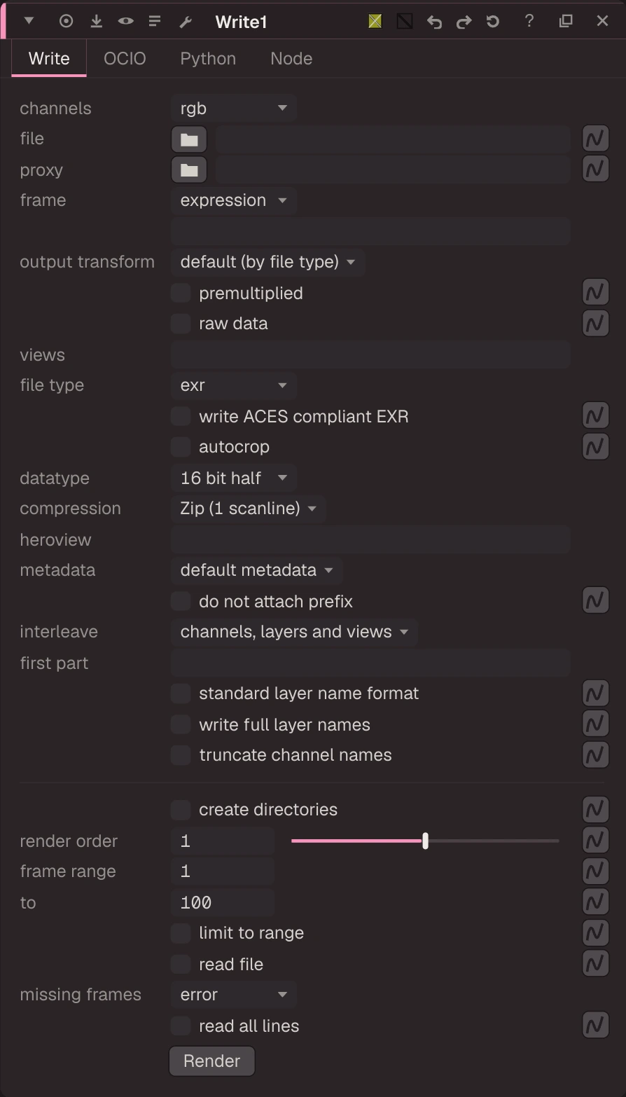 Write properties